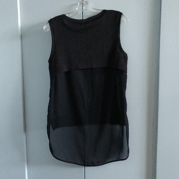 Bebe L High Low Sleeveless Top Black - Picture 2 of 5